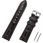 Saatse 22mm Koyu Kahverengi Kroko Deri Saat Kordonu - 22 mm