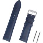 Saatse 22MM Lacivert Hakiki Deri Saat Kordonu Kayış - 22 mm