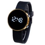 Saattino Dijital Led Watch Sarı Yuvarlak Kasa Siyah Silikon Kordon Unisex Kol Saat ST-303561