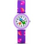 Saattino Kelebek Desenli Lila Kız Çocuk Kol Saati Analog Saat ST-304419