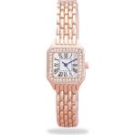 Saattino Yeni Sezon Taşlı Retro Model Roma Rakamlı Rose Renk Ince Çelik Kordonlu Saat ST-303872