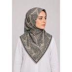 Saaye Osmanlı Motifli Pamuklu Eşarp – El Dikişli 95x95 cm
