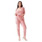Sabahlıklı Dantel Detaylı Pegasus Kadın Pijama Takımı-Çeyizlik Takım- Geniş Beden Aralığı Pembe 3XL