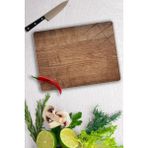 Saban 29x34cm - Koyu Ahşap Desenli - Cam Kesme Tahtası - 1 Adet