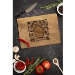 Saban 30x40 cm Ahşap Ev Desenli Cam Kesme Tahtası