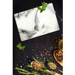 Saban 30x40 cm Dalgalı Black Mermer Görünümlü Dekoratif Cam Kesme Tahtası