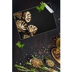 Saban 4 Altın Yaprak 30x40 cm Cam Kesme Tahtası