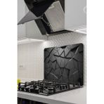Saban 50X56 cm Cam Ocak Koruyucu Siyah Üçgenler Desenli - 1 Adet