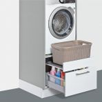 Saban Bej Hasır Desenli Plastik Çamaşır Selesi - 25x35x53cm