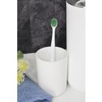 Saban Beyaz, Plastik Diş Fırçalık – 7,5×10 cm, Macunluk, Banyo Düzenleyici - Brasil Model