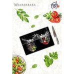 Saban Biber ve Su 20x30 cm Cam Kesme Tahtası