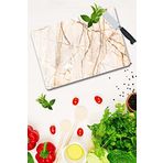 Saban Kırmızı Taş Desenli 30x40 cm Cam Kesme Tahtası
