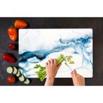 Saban Mavi Deniz 30x40 cm Cam Kesme Tahtası