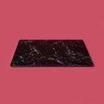 Saban Mermer Desenli Cam Kesme Tahtası - Siyah - 30X40 cm - Montajsız