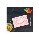 Saban Pembe Mermer Görünümlü 20x30 cm Cam Kesme Tahtası