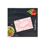 Saban Pembe Mermer Görünümlü 30x40 cm Cam Kesme Tahtası