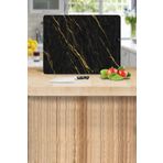 Saban Siyah Altın Mermer Desenli 30x40 cm Cam Kesme Tahtası