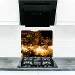 Saban Yeni Yıl 50x56 cm Cam Ocak Arkası Koruyucu ve Kesme Tahtası