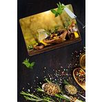 Saban Zeytin Desenli 30x40 cm Cam Kesme Tahtası