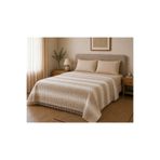 Sabia Daily %100 Pamuk Müslin Pike 4 Kat Çift Kişilik Pike & Yatak Örtüsü 230x250 cm - Çizgili Desenli