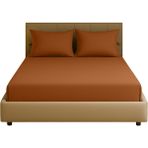 Sabia Soft Touch %100 Pamuk 62 Tel 180X200 cm +37 cm Yüksekliğe Kadar Uygun Battal Boy Lastikli Çarşaf Seti Kiremit - 180 x 200 cm