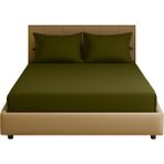 Sabia Soft Touch %100 Pamuk 62 Tel 180X200 cm +37 cm Yüksekliğe Kadar Uygun Battal Boy Lastikli Çarşaf Seti Koyu Yeşil - 180 x 200 cm