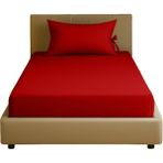 Sabia Soft Touch %100 Pamuk 62 Tel – 90X190 +30 cm Tek Kişilik Lastikli Çarşaf Seti Kırmızı - 90 x 190 cm