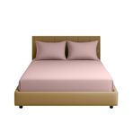 Sabia%100 Pamuk 62 Tel 155 TC – 180x200 +37 cm Yüksekliğe Uygun Battal Boy Lastikli Çarşaf Seti (Pudra)