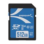 Sabrent Sd Kart 512 GB V60 Uhs-Iı Sdxc, Sınıf 10, U3, 270 Mb/s Okuma, 170 Mb/s Yazma - 4k/8k Video, Fotoğrafçılar, Kameramanlar ve Meraklıları Için Profesyonel Sd Bellek Kartı (SD-TL60-512 Gb)