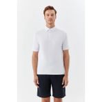 Sabri Özel Erkek Beyaz Dar Kesim Slim Fit Pamuklu Pike Polo Yaka Tişört - 3XL