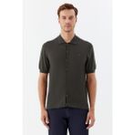 Sabri Özel Erkek Haki Normal Kesim Regular Fit Viskon Gömlek - 3XL