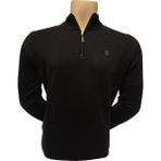 Sabri Özel Erkek Kazak Fermuarlı Yarım Balıkçı Basıc - 3XL - 000-Siyah
