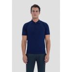 Sabri Özel Erkek Lacivert Normal Kesim Regular Fit Viskon Dokulu Triko Polo Yaka Tişört - 3XL