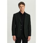 Sabri Özel Erkek Yeşil Dar Kesim Slim Fit Yünlü Dokuma Torba Cep Mono Yaka 4 Drop Ceket - 54 - 3DN-Yeşil