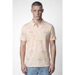 Sabri Özel Giotelli Erkek Pudra Dar Kesim Slim Fit Desenli Kısa Kollu Polo Yaka Tişört - XL