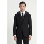 Sabri Özel Giotelli Erkek Siyah Dar Kesim Slim Fit Yünlü Mono Yaka Torba Cep Çift Yırtmaçlı Yarım Astarlı 6 Drop Klasik Takım Elbise - 001Siyah - 46