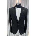 Sabri Zengin Erkek Slim Fit Blazer Ceket - 64 - Siyah