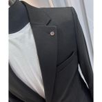 Sabri Zengin Erkek Slim Fit Blazer Ceket %65 Viskon %35 Polyester Düz Tasarım Rahat Kullanım - 52 - Siyah