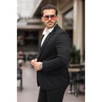 Sabri Zengin Erkek Slim Fit Blazer Ceket - Siyah - 48