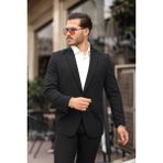Sabri Zengin Erkek Slim Fit Blazer Ceket - Siyah - 58