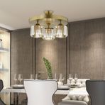 Sabrina 3 Lü Yuvarlak Eskitme Plafonyer Kristalli Taşlı Modern Tasarım Kristal Salon Avize eskitme