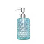 Sabun Şişesi Ev/otel/banyo için Sabunluk Cam Pres Losyon Şişesi 500ml Şeffaf Silindirik Mavi/Gri/Yeşil/Sarı El Sabunu Dispenseri(Blue)