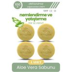 sabunal Aloe Vera Sabunu 4 Adet - Nemlendirici ve Yatıştırıcı Bitkisel Sabun