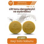 Sabunal Keçi Sütü Sabunu 2 Adet - Cilt Tonu Dengeleyici ve Aydınlatıcı Sabun