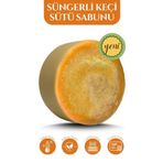 Sabunal Süngerli Keçi Sütü Sabunu - Cilt Tonu Dengeleyici ve Aydınlatıcı Sabun 100 Gr