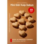Sabuncu Hacı Mini Kalpli.Dekoratif Es-Sidre Orijinal Sidr Sidir Sabunu manevi terapi extra misk amberli 10 Adet