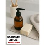 Sabunluk Altlığı Kaymaz Silikon Tezgah Koruyucu Mutfak Süngerlik Banyo Sıvı Sabun Organizer 27 cm x 11CM - Bej - 27 x 11 cm