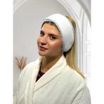Saç Bandı,Makyaj,Sporcu,Spa,Hamam Bandı Unisex Cırtlı Ve Biyeli(Mavi-Beyaz)
