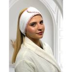 Saç Bandı,Makyaj,Sporcu,Spa,Hamam Bandı Unisex Cırtlı Ve Biyeli(Pembe-Beyaz)