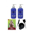 Saç Boyası Deli Mavi 250ml 2ad, Saç Açıcı Ve Fluweel Saç Boya Kabı Seti